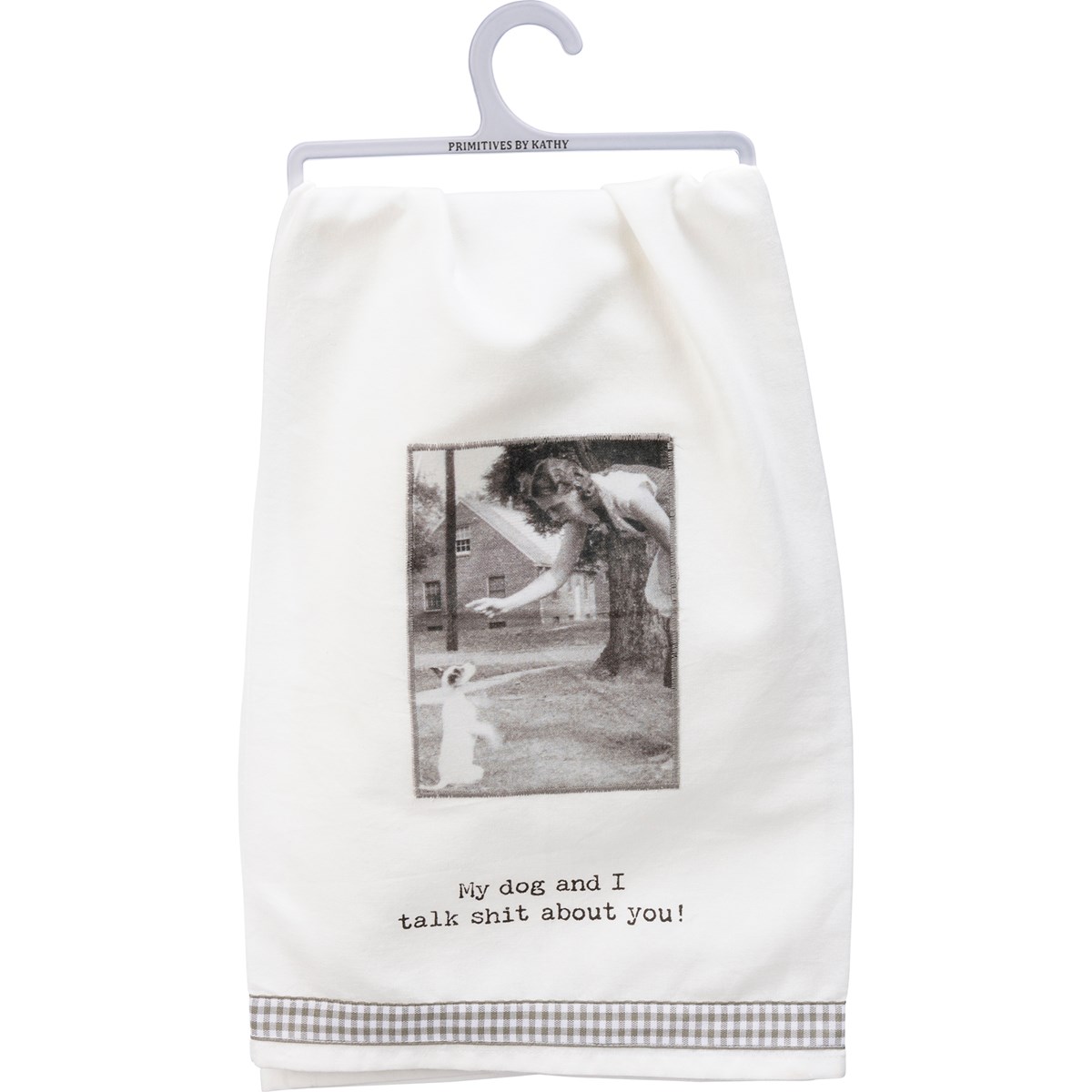 Kitchen Towel - My Dog And I Talk About You - 28" x 28" - Cotton