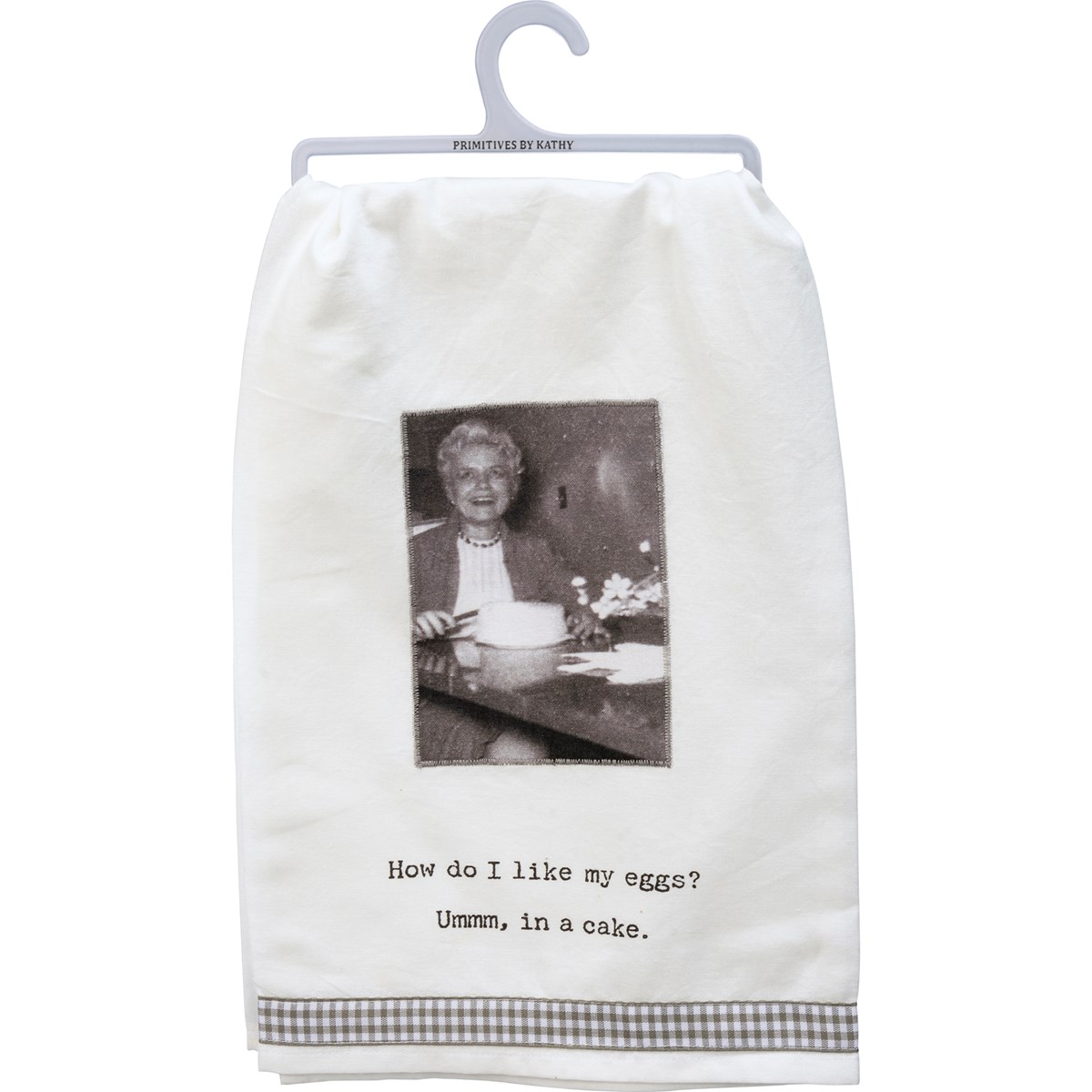 Kitchen Towel - I Like My Eggs In A Cake - 28" x 28" - Cotton
