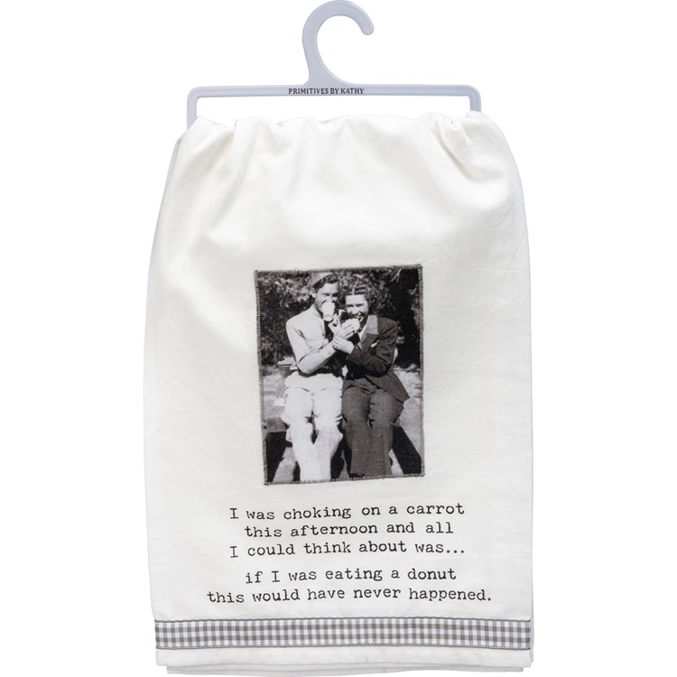 Kitchen Towel - I Was Choking On A Carrot - 28" x 28" - Cotton