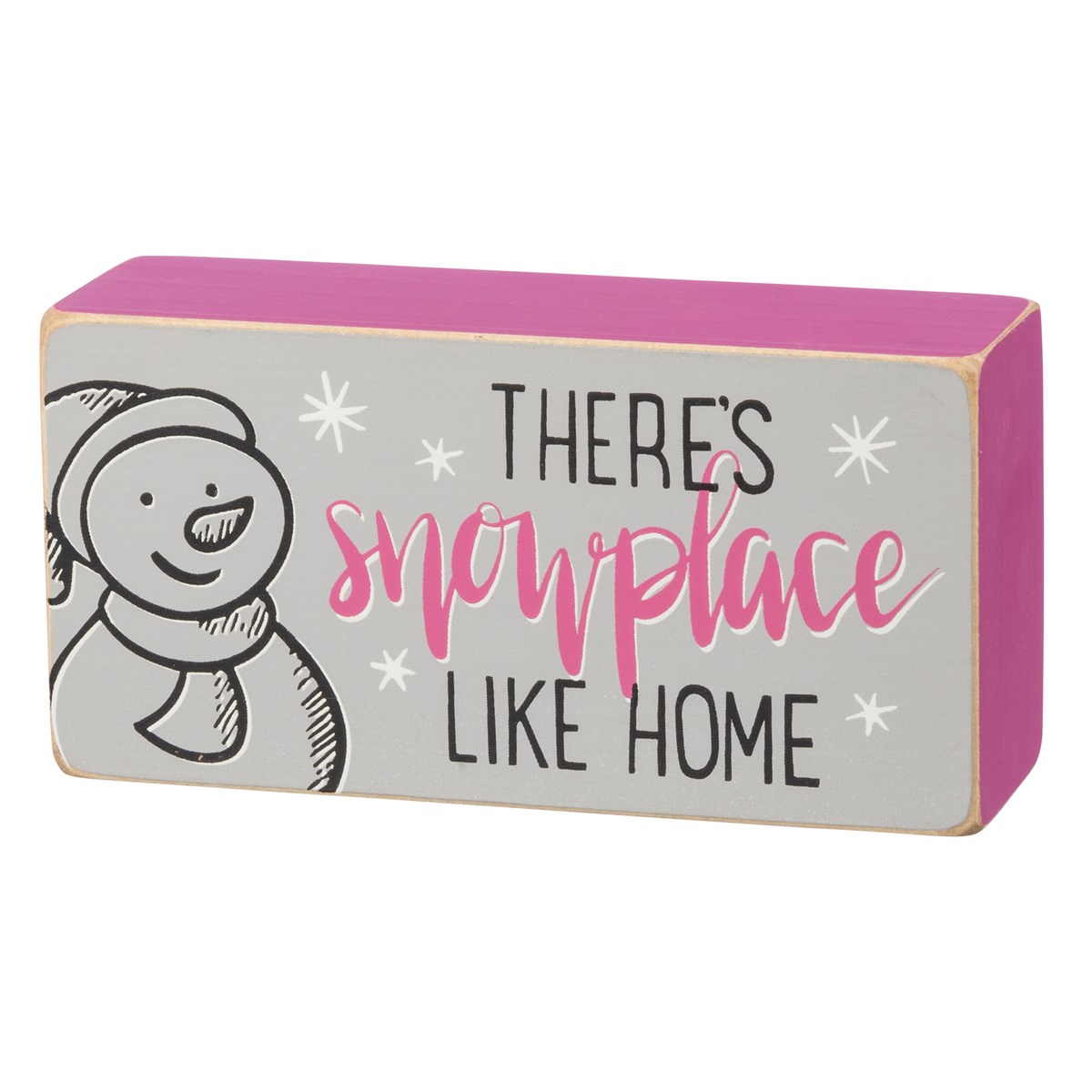 Snowplace Like Home Box Sign - Wood