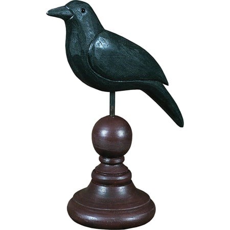Crow On Spindle           - 6" x 8" x 3" - Wood