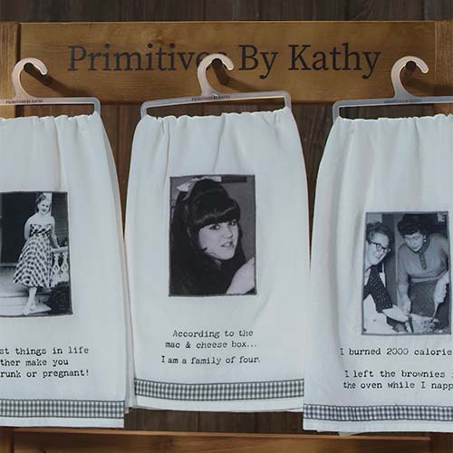 Trash Talk by Annie Dish Towels Collection - Primitives by Kathy